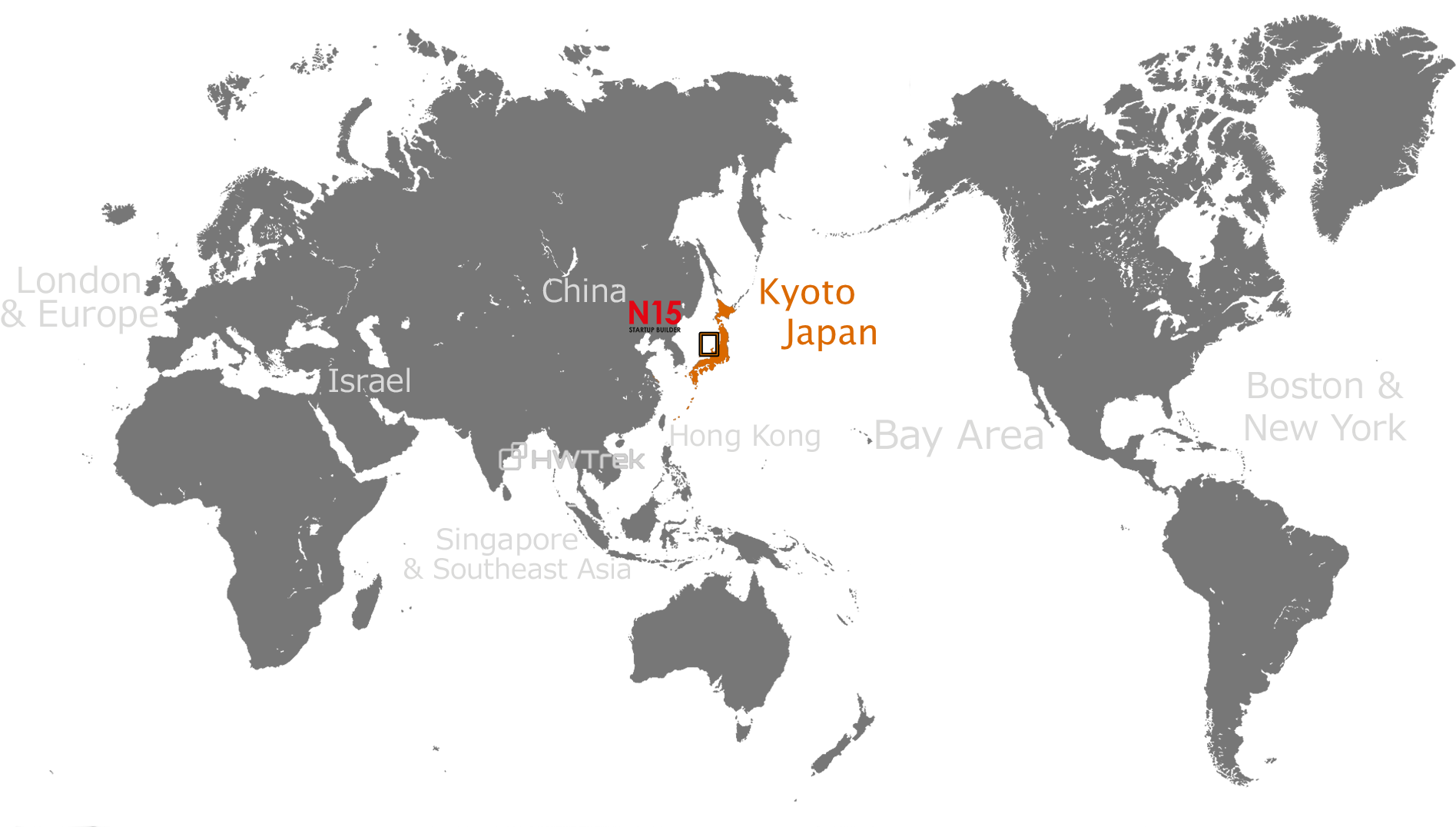 Global Innovation Hubs Map PNG with transparent background