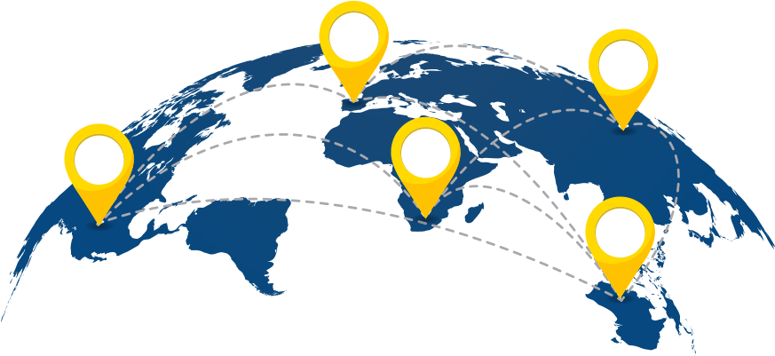 Global Network Connections Map