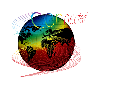 Global Network Connectivity Concept PNG with transparent background