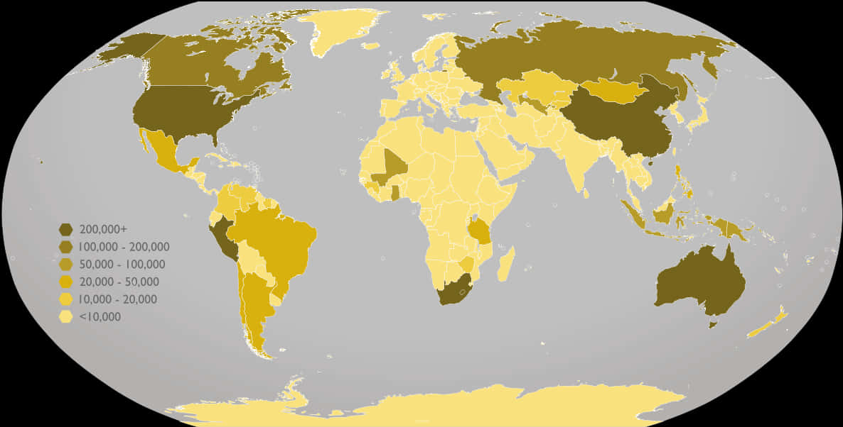 Global Population Density Map PNG with transparent background