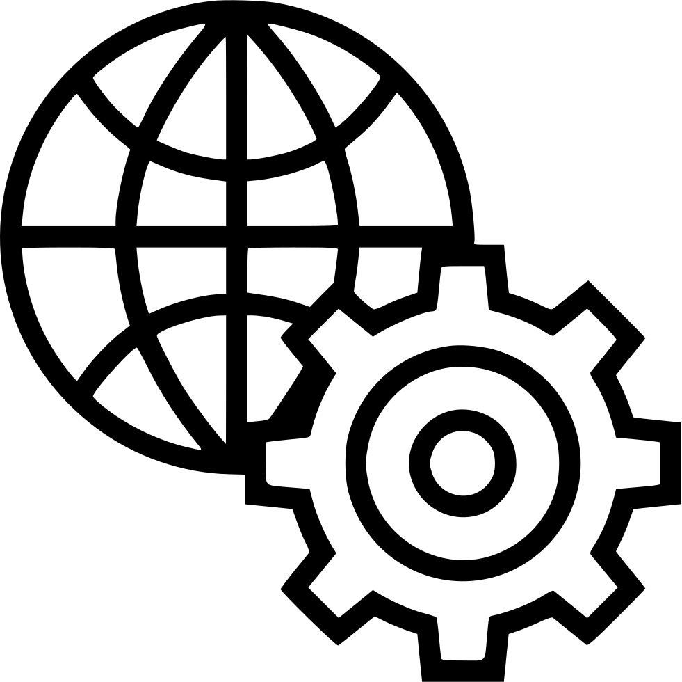Gear Options Globe - Globe Gear Icon Png, Transparent Png PNG with transparent background