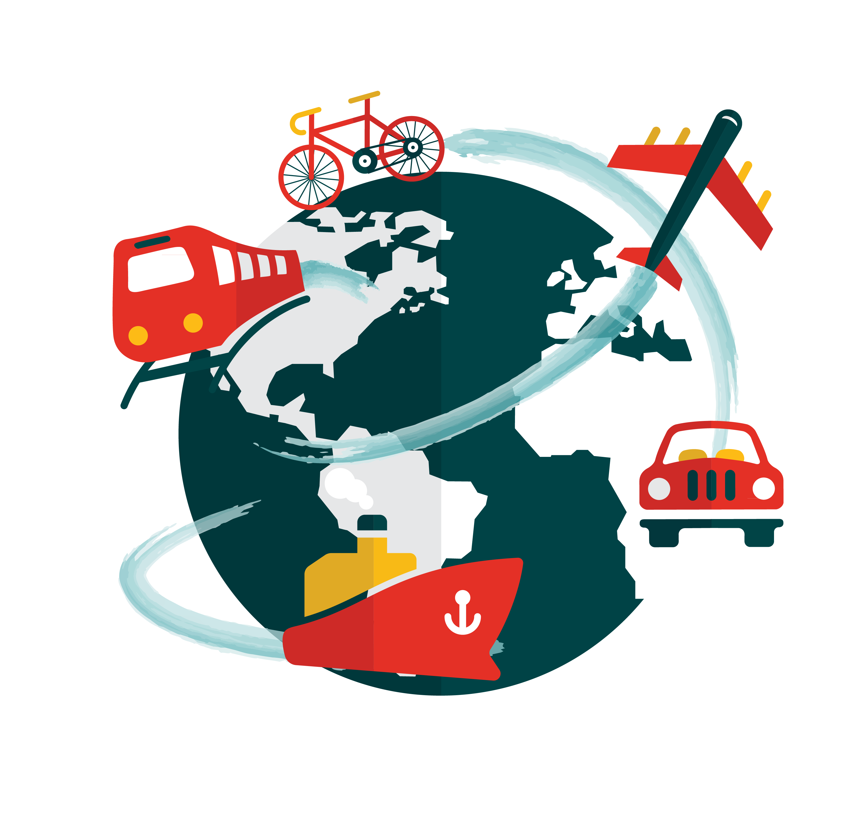 Global Travel Modes Illustration