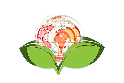 Globeon Leaves Environmental Concept PNG with transparent background