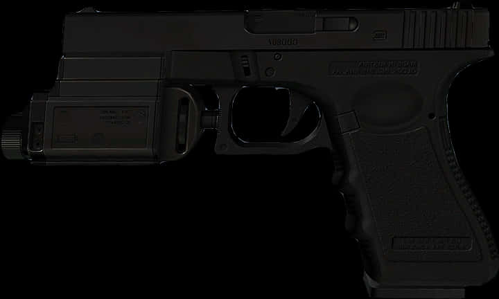 Glock Pistolwith Attachments PNG with transparent background