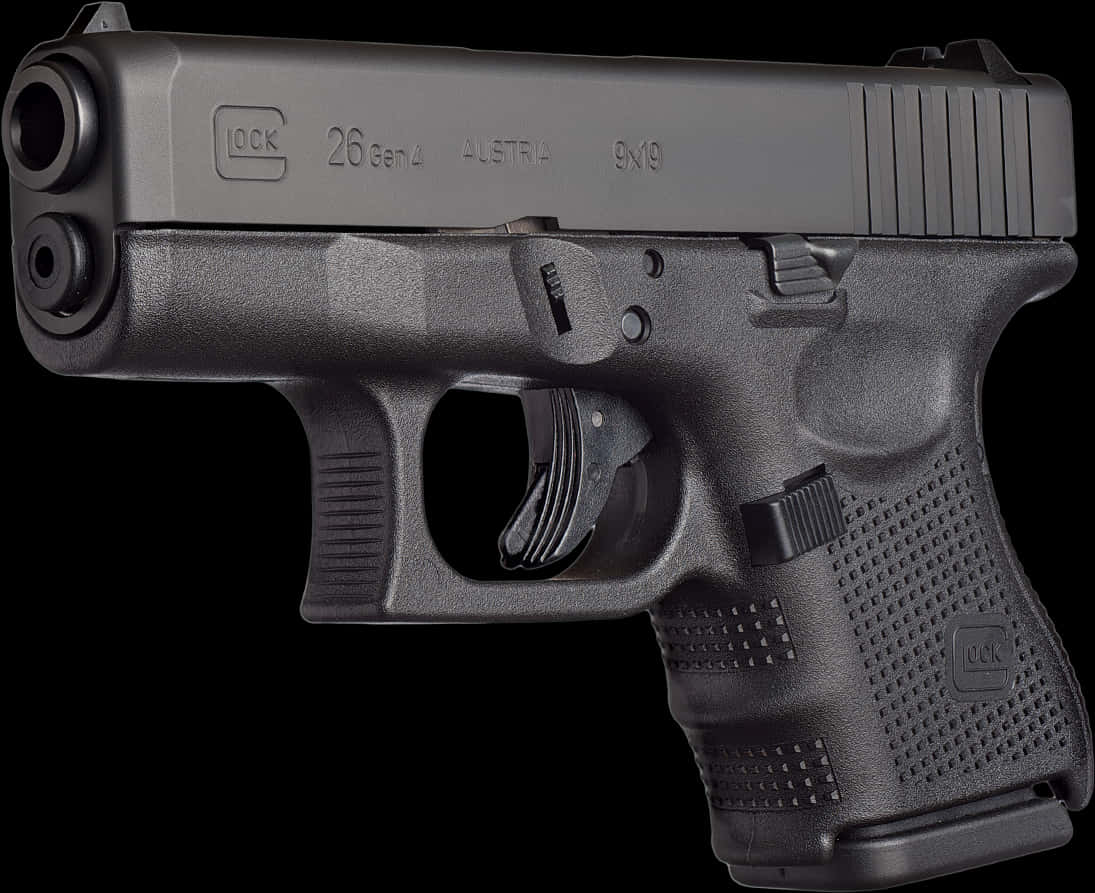 Glock26 Gen4 Handgun PNG with transparent background