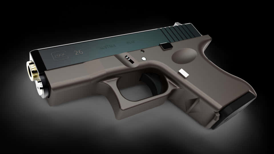 Glock26 Handgunon Black Background PNG with transparent background