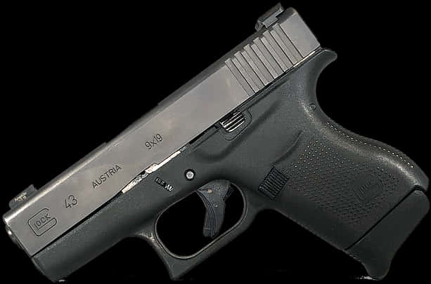 Glock439mm Pistol PNG with transparent background