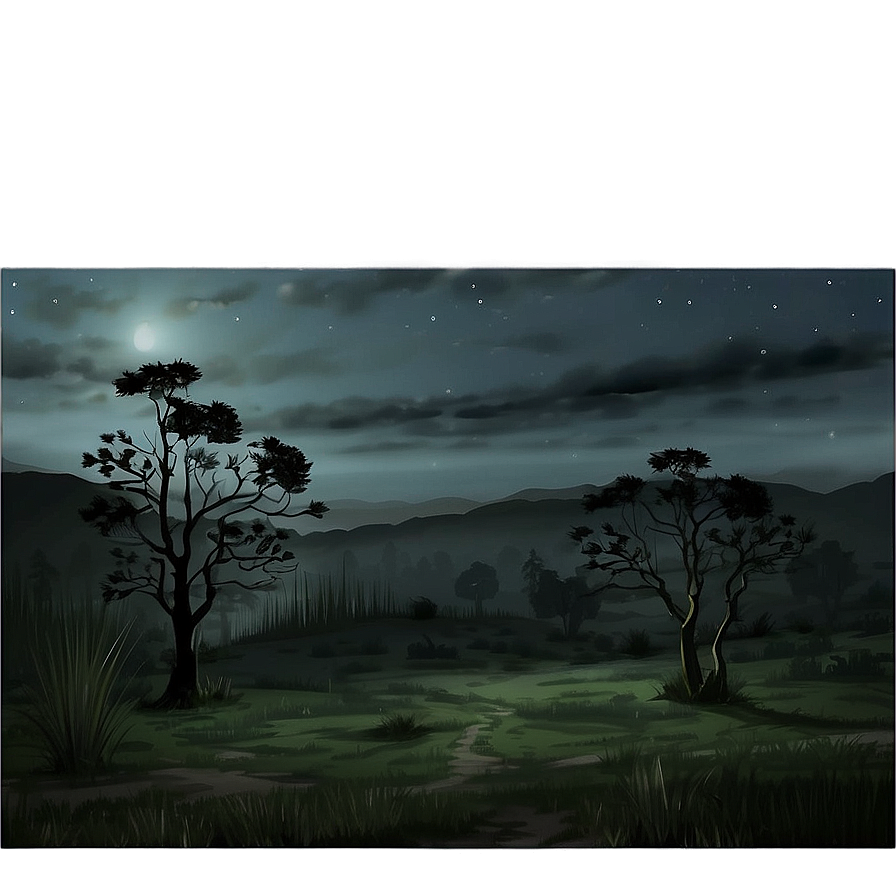 Gloomy Night Landscape Png 06242024