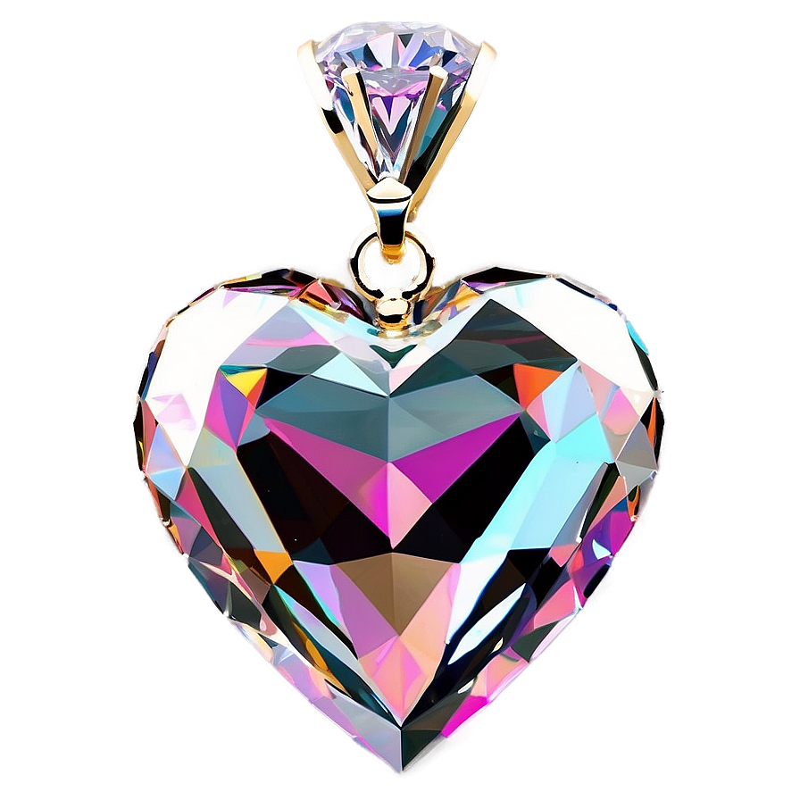 Glorious Diamond Heart Png 06262024