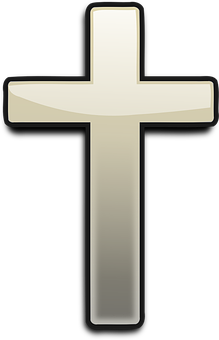 Glossy Black Christian Cross PNG with transparent background