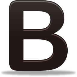 Glossy Black Letter B