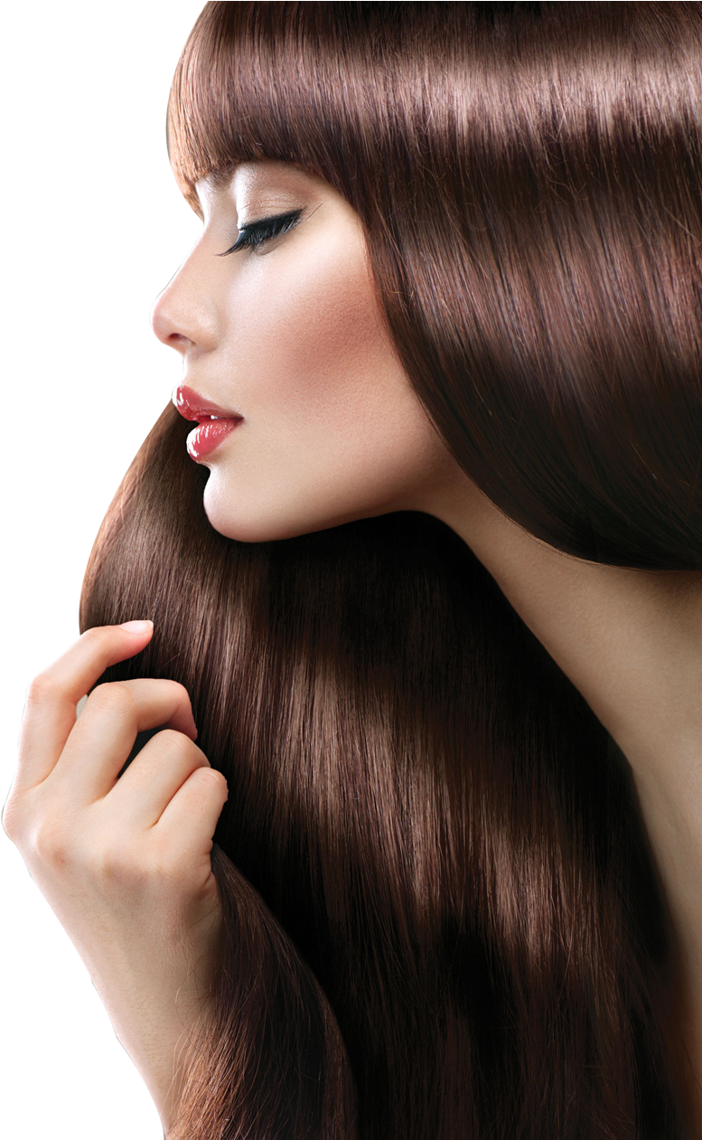 Glossy Brunette Hair Model Salon