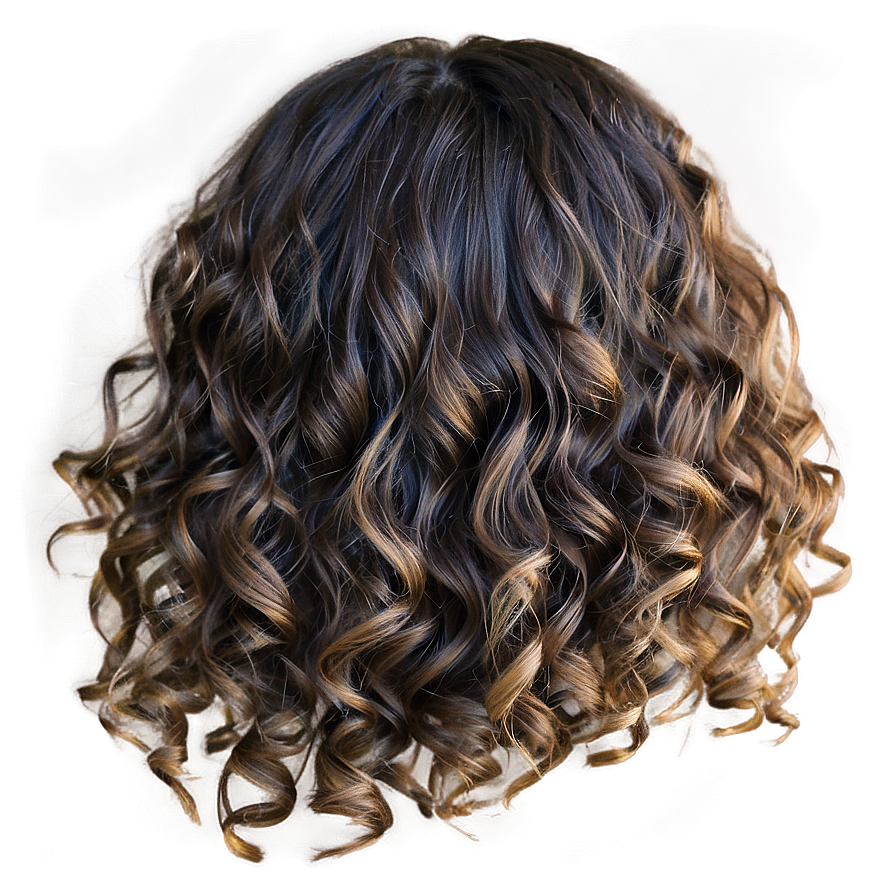 Glossy Curly Hair Look Png 12