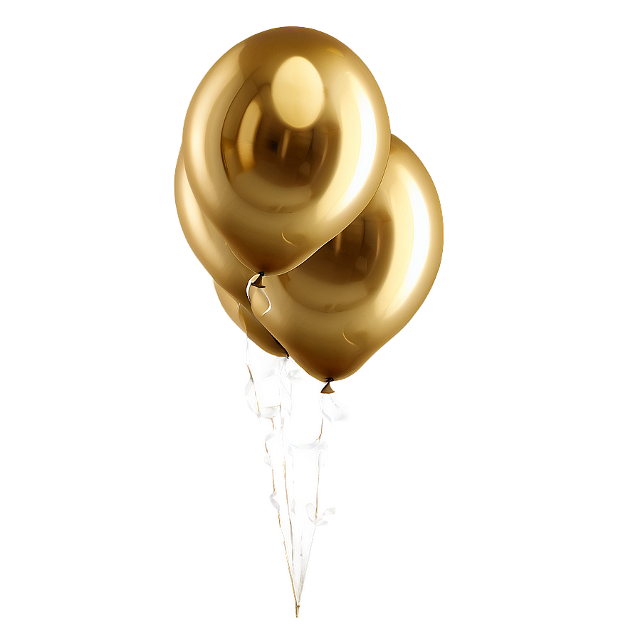 Glossy Gold Balloons Png 05252024