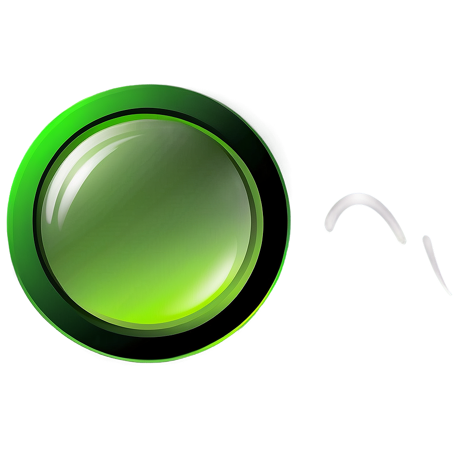 Glossy Green Circle Button Png 05252024