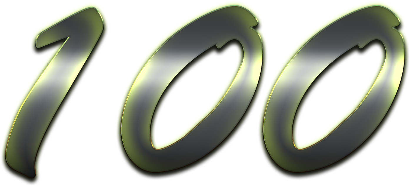 100 Number 3d Shining Png - Transparent 100 Number Png, Png Download PNG image with a transparent background, free high-resolution download