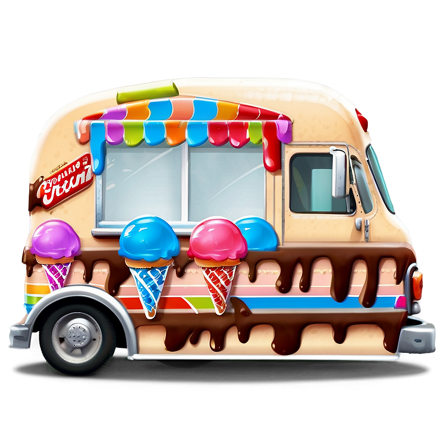 Glossy Ice Cream Truck Image Png 64