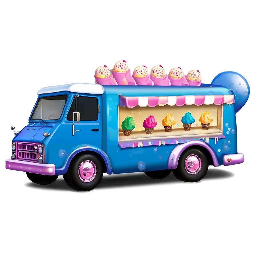 Glossy Ice Cream Truck Image Png Goq74