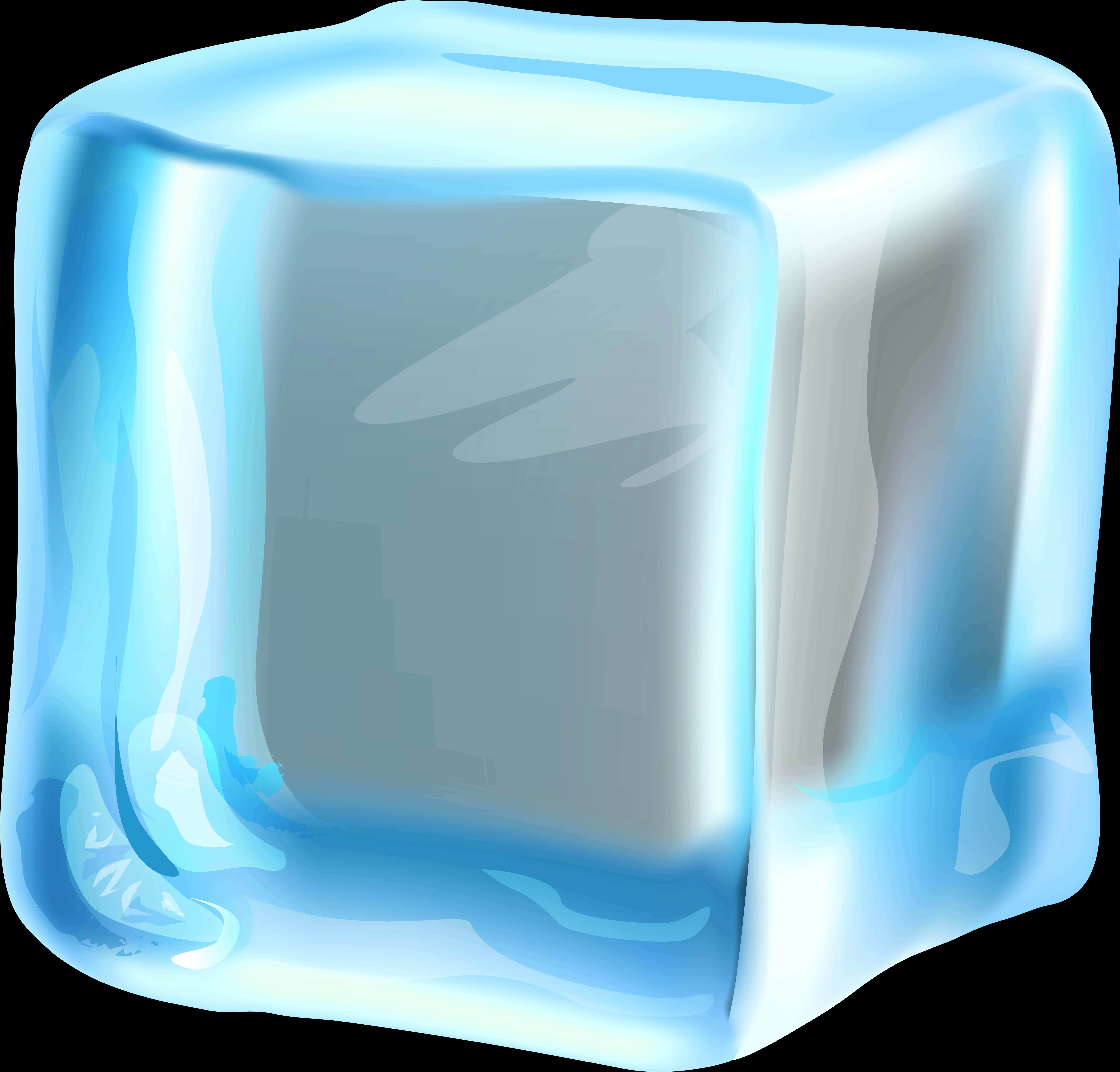 Glossy Ice Cube Illustration PNG with transparent background