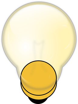 Glossy Light Bulb Graphic PNG with transparent background
