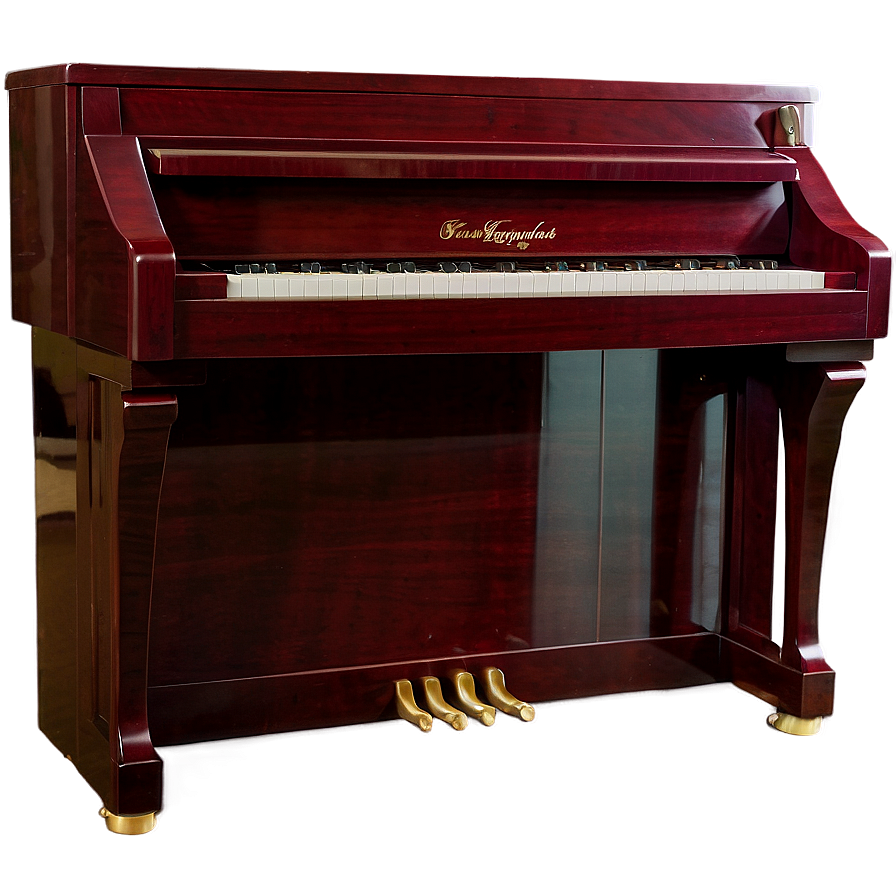 Glossy Mahogany Upright Piano Png Pel55