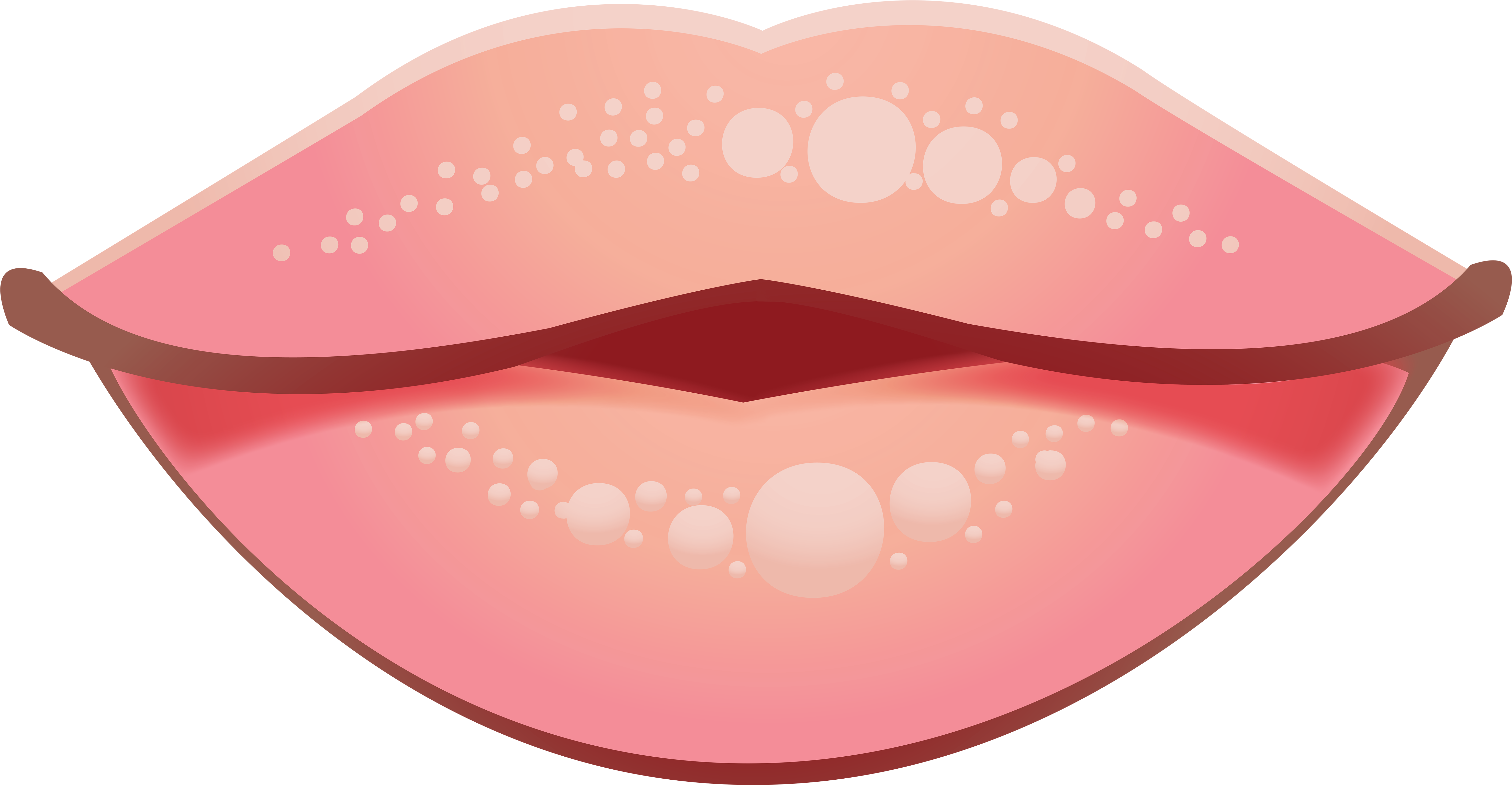 Glossy Pink Lips Illustration PNG with transparent background