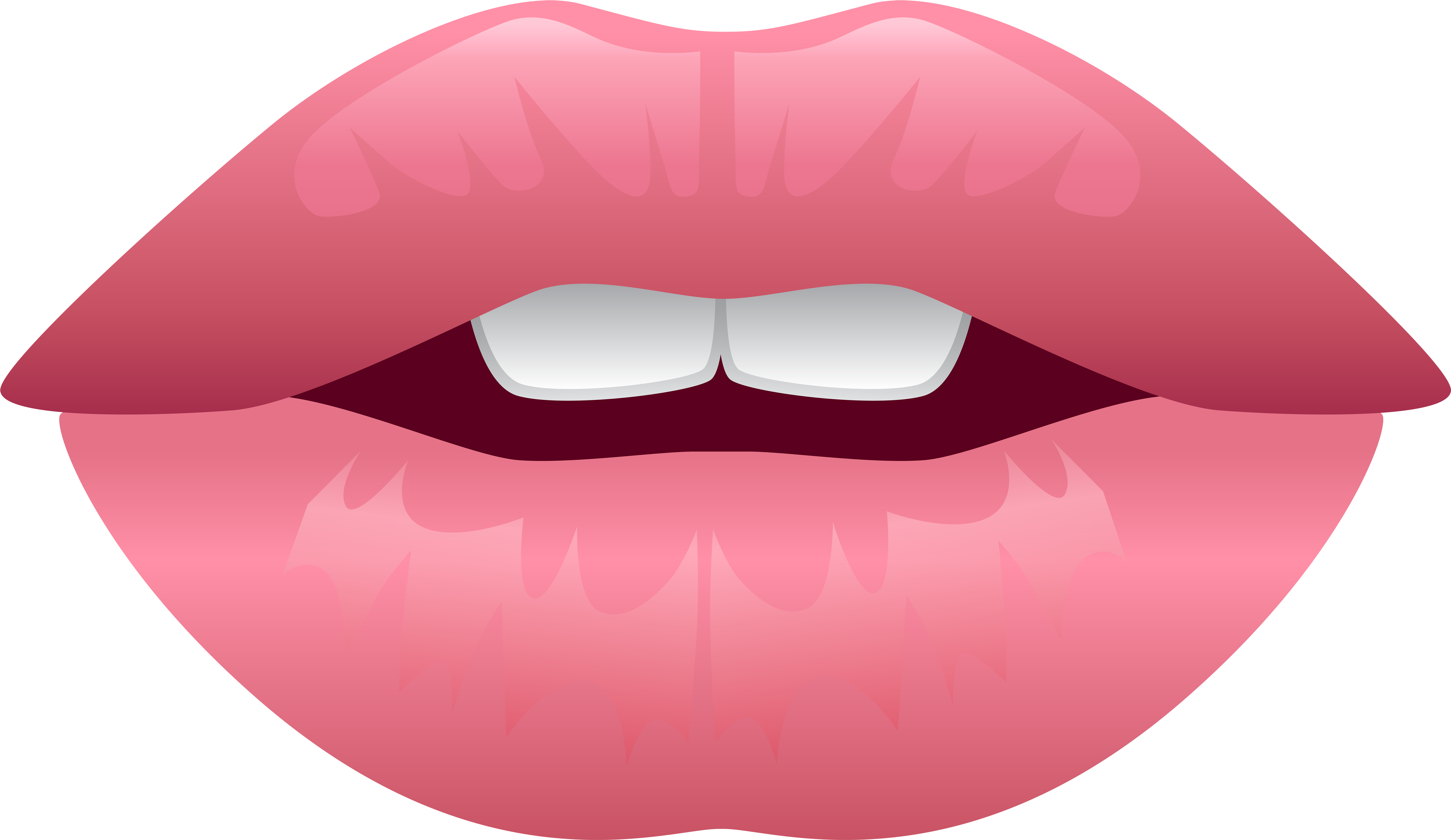 Glossy Pink Lips Illustration PNG with transparent background