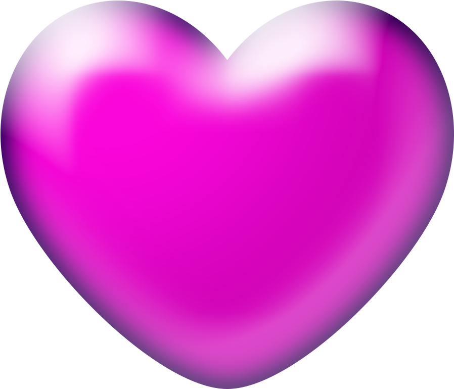 Glossy Pink3 D Heart