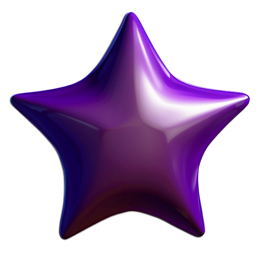 Glossy Purple Star Emblem Png 06252024