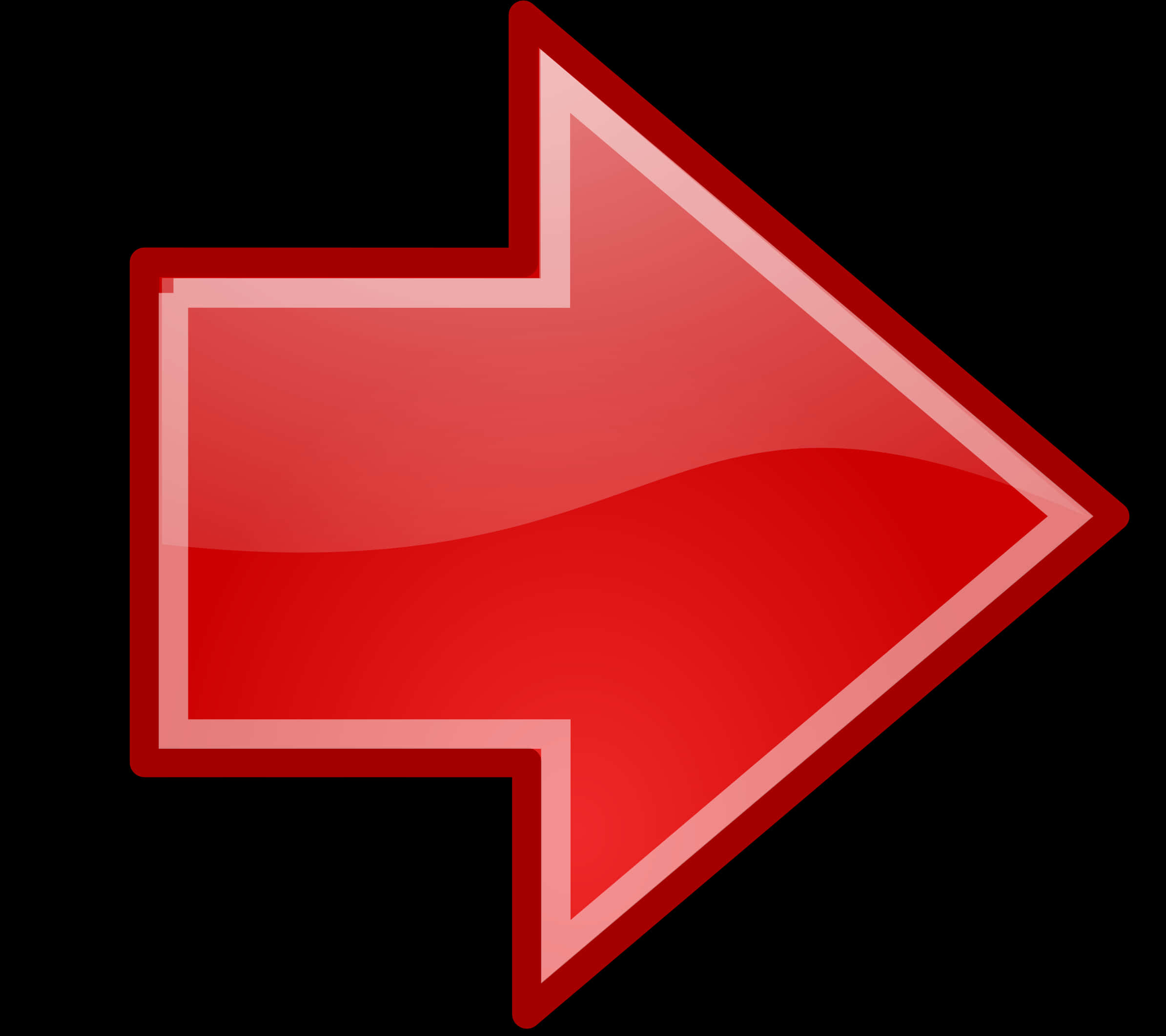 Glossy Red Arrow Graphic PNG with transparent background