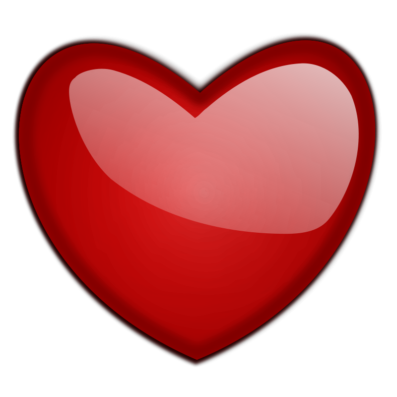 Glossy Red Heart Graphic PNG with transparent background