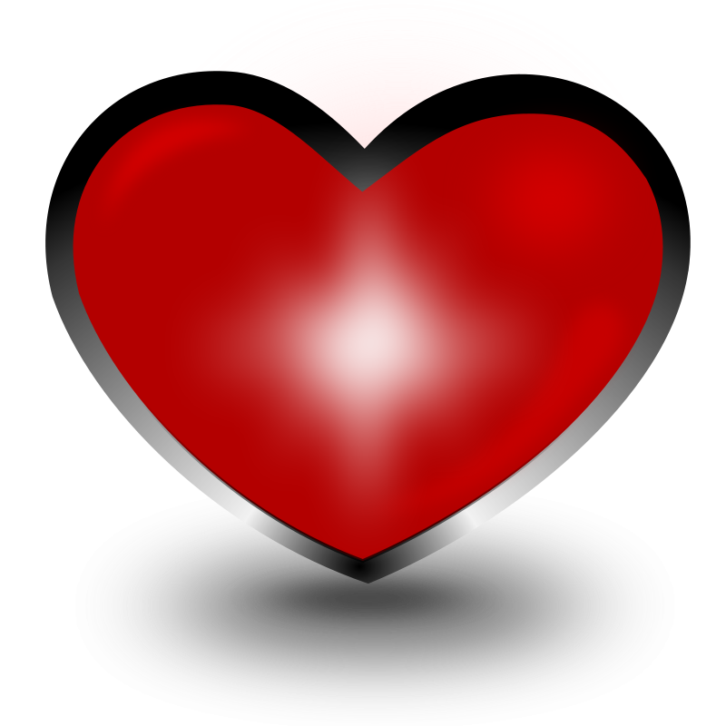 Glossy Red Heart Graphic PNG with transparent background