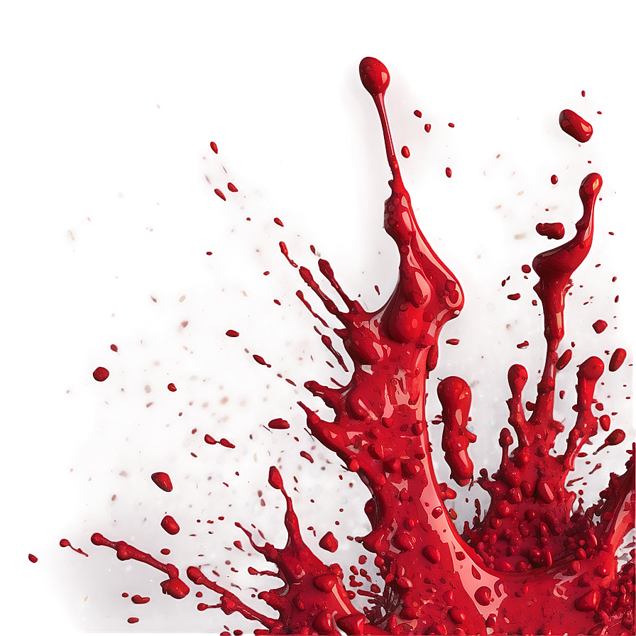 Glossy Red Splatter Art Png Aof94