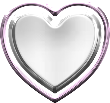 Glossy Silver Heart Outline