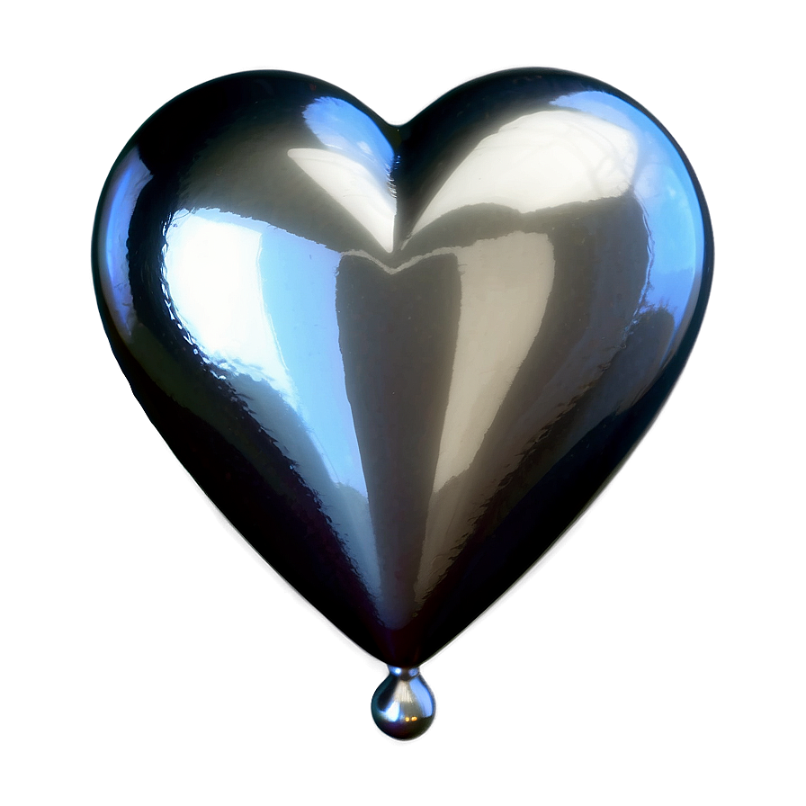 Glossy Silver Heart Png 06282024