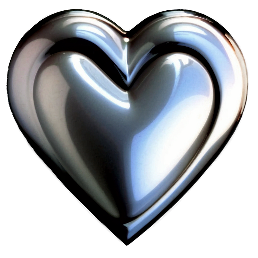 Glossy Silver Heart Png 31