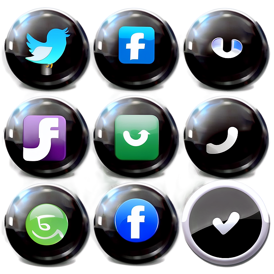 Glossy Social Media Icons Png Qsn88