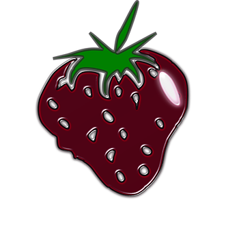 Glossy Strawberry Graphic PNG with transparent background