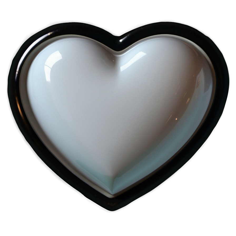 Glossy White Heart Png 05232024