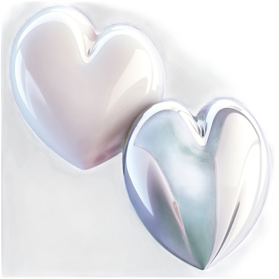 Glossy White Heart Png 28