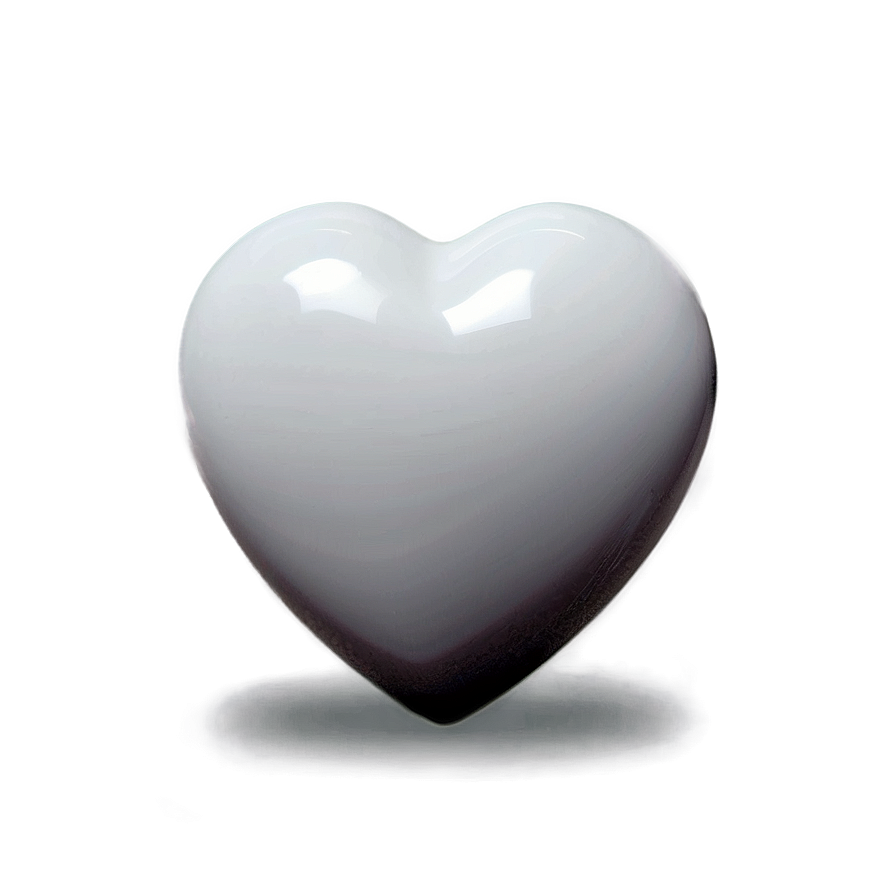 Glossy White Heart Png Xbt