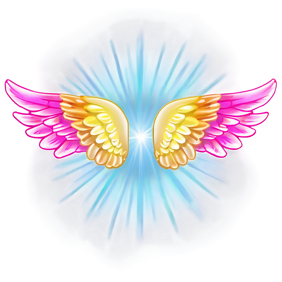 Glowing Angel Wings Outline PNG abc48 PNG with transparent background