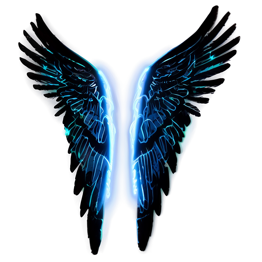 Glowing Angel Wings Outline PNG dmw40 PNG with transparent background