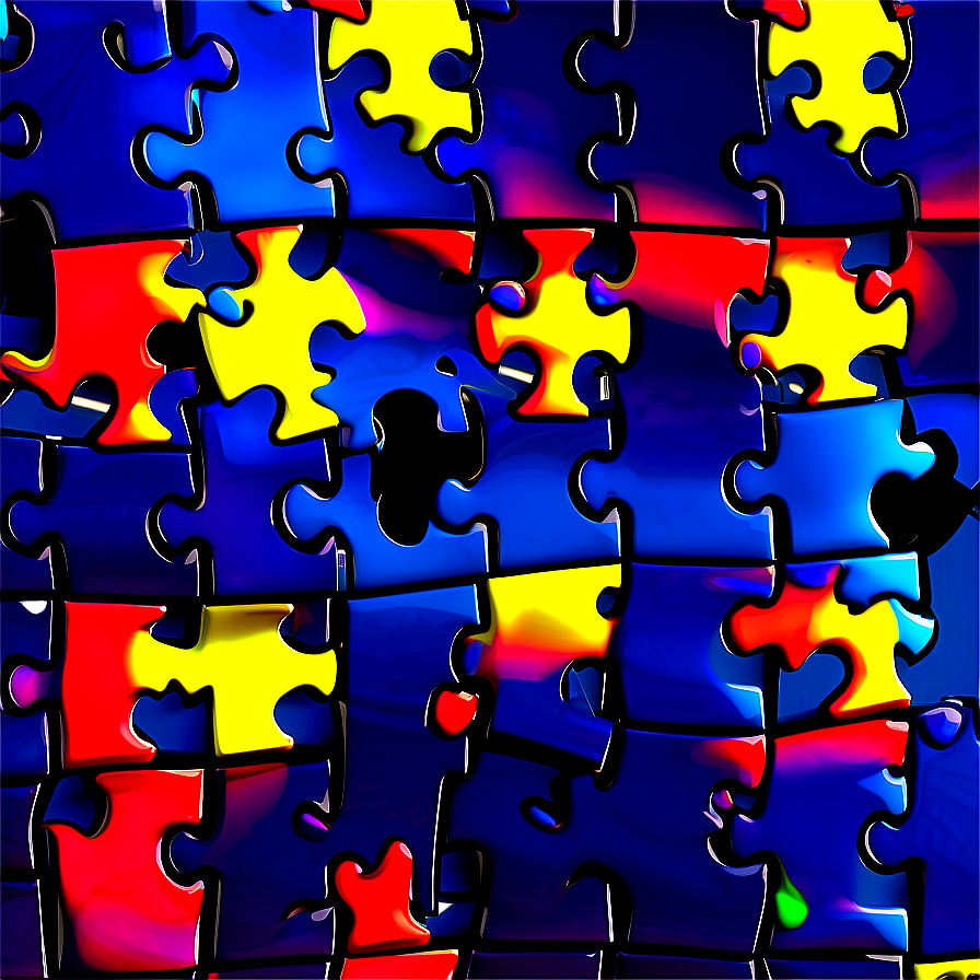 Glowing Autism Puzzle Emblem Png 06122024