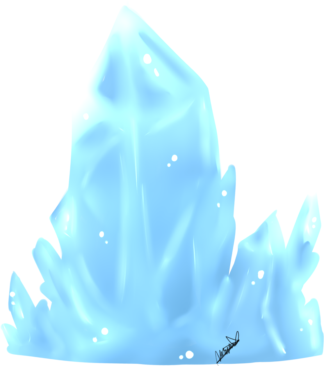 Glowing Blue Crystal Illustration