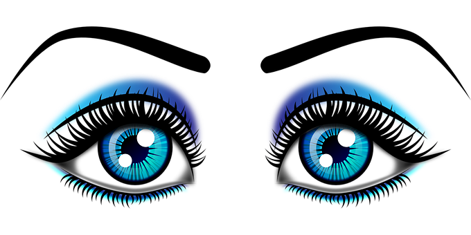 Glowing Blue Eyesin Darkness PNG with transparent background