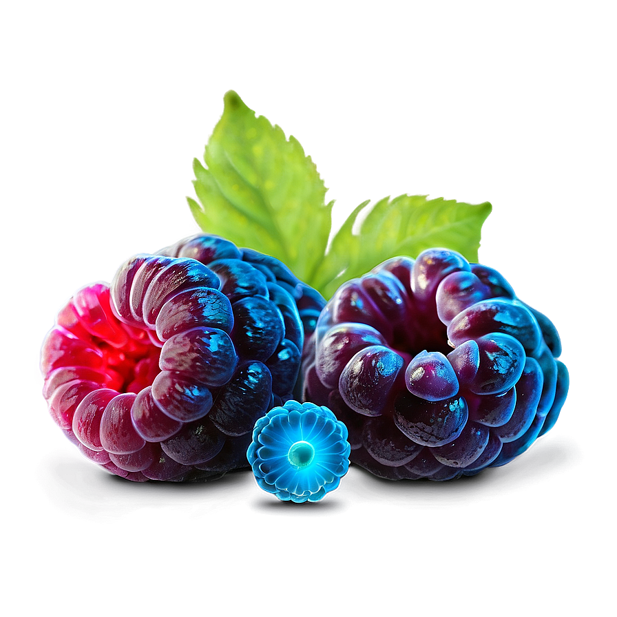 Glowing Blue Raspberry Png Vwl