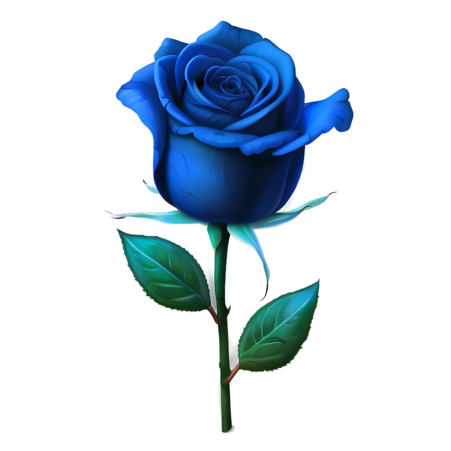 Glowing Blue Rose Png 4