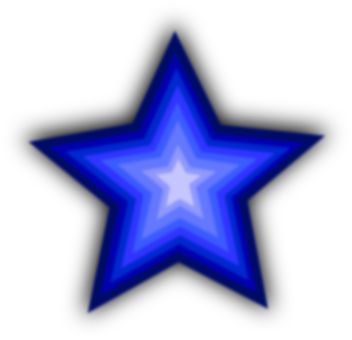 Glowing Blue Star Graphic PNG with transparent background