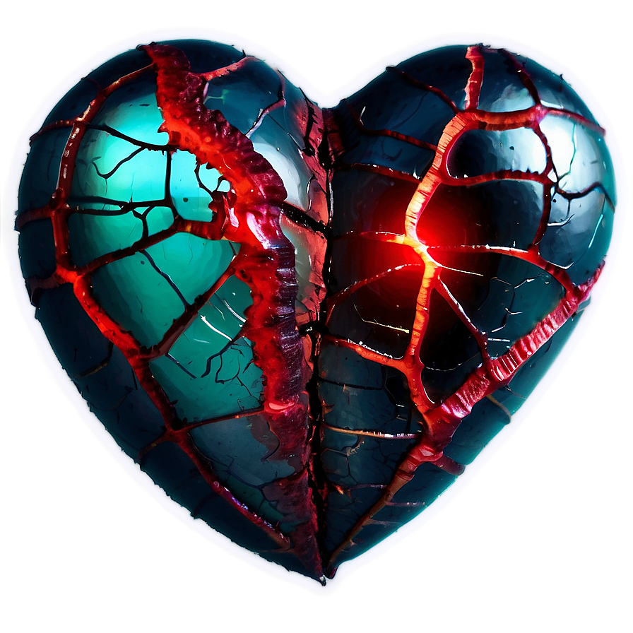 Glowing Broken Heart Png 05212024